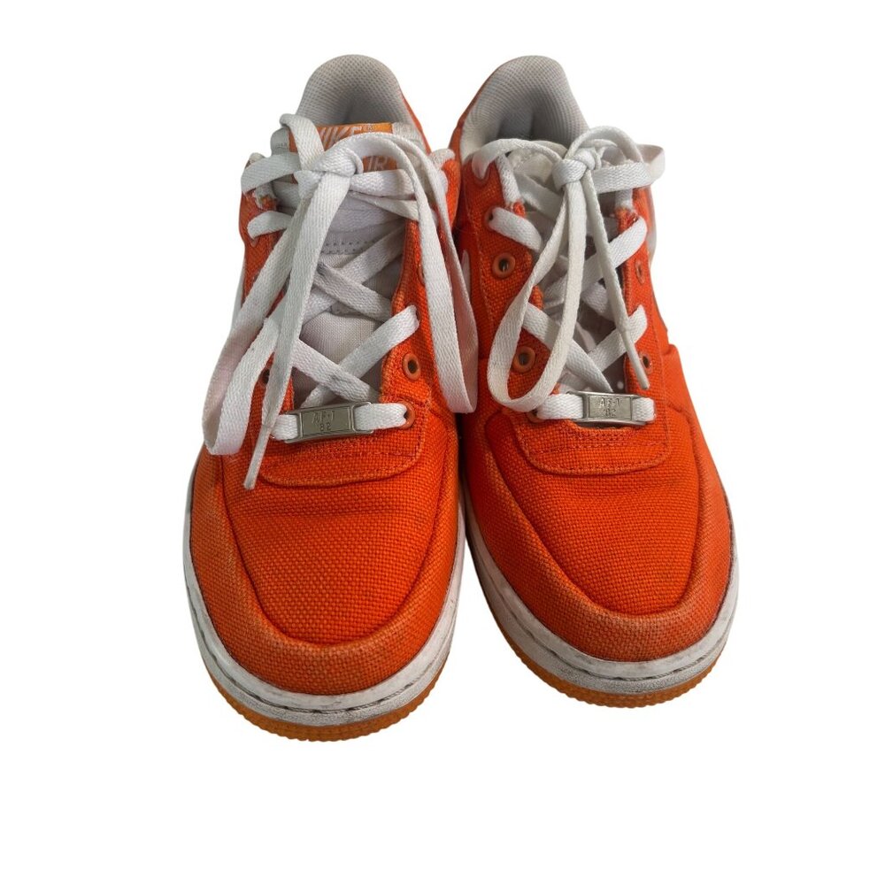 Nike Air Force 1 Low Orange & White Canvas Sneakers Mens Size 7.5